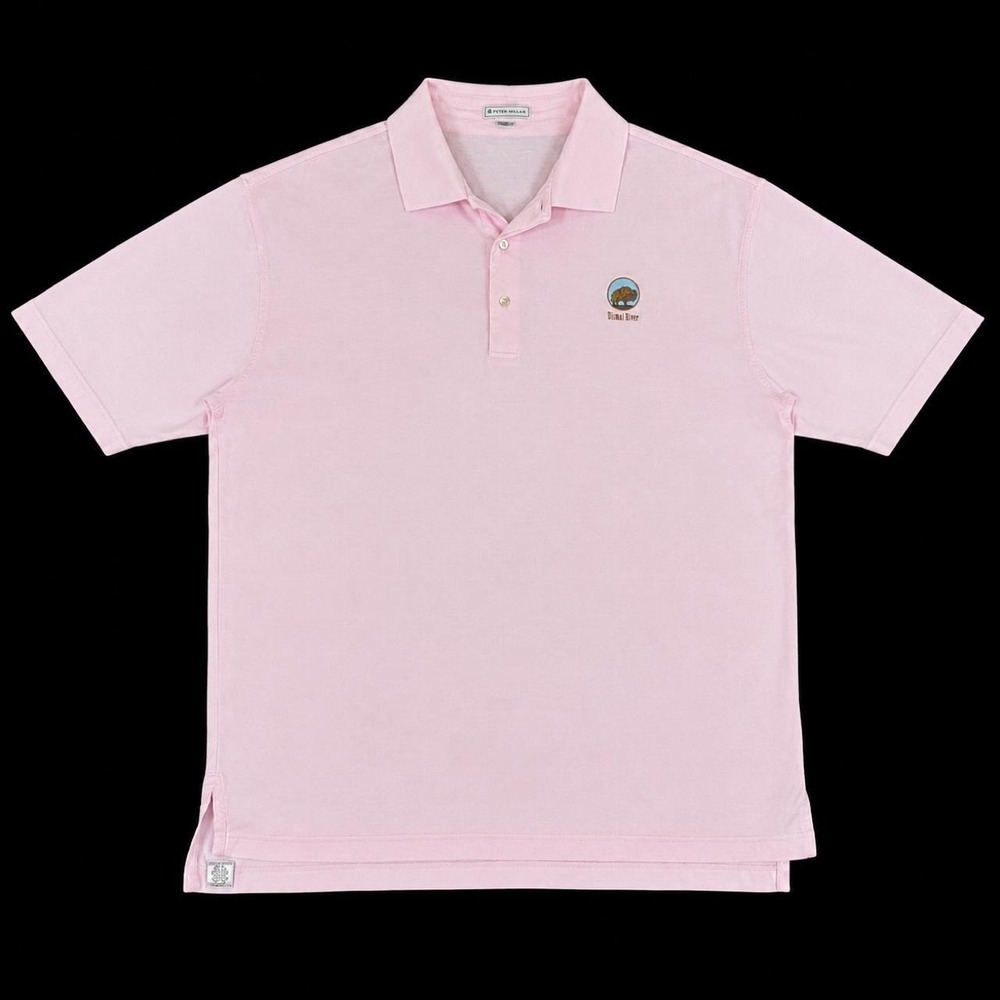 Peter Millar Dismal River Pink Bison Golf Polo Men's Medium Quiet Luxury
